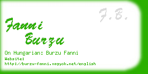 fanni burzu business card